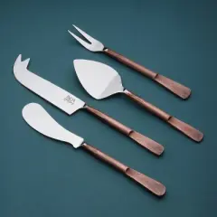 Inox Artisans Celia Cheese Knives, Spreader & Fork Set