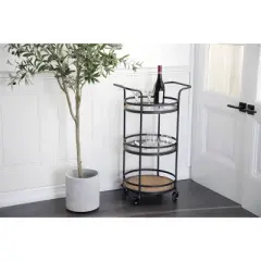 Industrial Metal Bar Cart Brown - Olivia & May