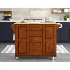 Create - A - Cart Kitchen Cart with Natural Top Cherry - Homestyles