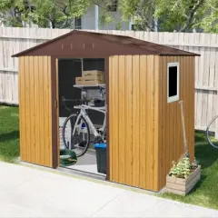 NicBex 8x4 FT Outdoor Storage Shed,Outdoor Shed with Window and Metal Foundation,Storage Sheds for Garden