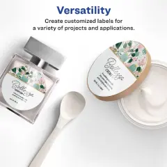 Avery Glossy White Round Labels with Sure Feed, 1-2/3" Diameter