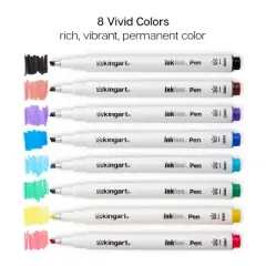 KINGART PRO Inkline Chisel Tip Pens 8 Colors