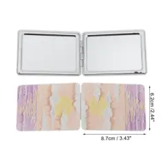 Unique Bargains Rectangular Hand-drawn Makeup Mirror Orange Purple 1 Pc