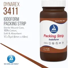 Dynarex Iodoform Gauze Packing Strip Sterile 0.25" x 5 Yd
