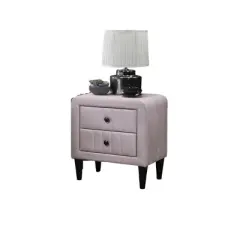 NicBex 22" Modern Velvet Nightstand,Glam Night Stand with Drawers,Bedside Table with Tapered Legs for Bedroom&Living Room