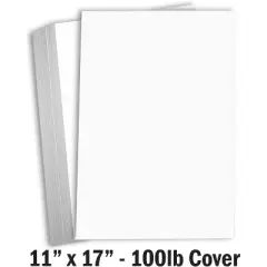 Hamilco White Cardstock Thick 11x17 Paper - Heavy Weight 100 lb Cover Card Stock 50 Pack