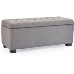 Arlo Tufted Storage Bench Gray - Adore Decor