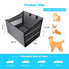 JOEJOY Dog Car Seat for Large Dogs, Car Booster Seat for Pet Travel with Waterproof Pad, Seat Dog Hammock