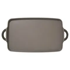 Goodful Cast Aluminum, Ceramic Double Burner Griddle Charcoal Gray