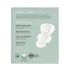 Rael Organic Cotton Cover Large Menstrual Fragrance Free Pads - Unscented - 14ct
