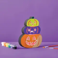 Halloween Craft Lit Paperboard Pumpkins Painting Kit - Mondo Llama&trade;