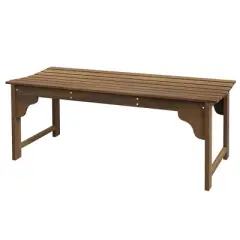 Resenkos Garden Bench, Patio Bench,Slatted Wooden Garden Bench, Curved Seat Front Porch Bench, Teak