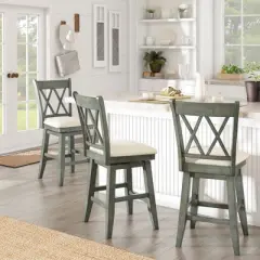24" South Hill Double X Back Swivel Counter Height Chair - Inspire Q