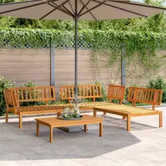 vidaXL Pallet Sofa Set Brown Solid acacia wood Modular Garden Sofa Set