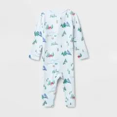 Baby "Tis the Ski-son!" Cozy Knit Holiday Matching Family Pajama Union Suit - Wondershop&trade; Blue