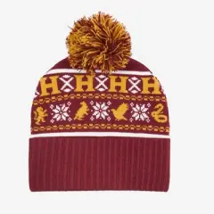 Men's Harry Potter Hogwarts Holiday Pom Beanie - Maroon