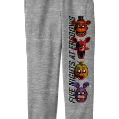 Five Nights at Freddy's Vertical Layout with Boxed Characters Youth Athletic Heather Gray Jogger Pants