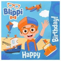 Treasures Gifted Blippi Party Napkins Vehicle - Blippi Party Supplies - 32 Pack