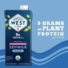 West Life Organic Unsweetened Plain Shelf Stable Soy Milk - 32 fl oz