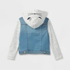 Toddler Girls' Cat Hood Denim Jacket - Cat & Jack&trade; Medium Wash
