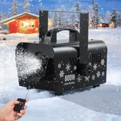 VEVOR Snow Machine, 800W Handheld/Hanging Snow Maker, Portable Wireless Remote Snowmaking machine with 1L Tank & Handle, Black