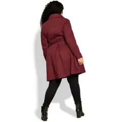 Women's Plus Size Blushing Belle Coat - port | CITY CHIC