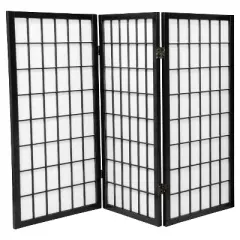 3 ft. Tall Window Pane Shoji Screen (3 Panels) - Oriental Furniture