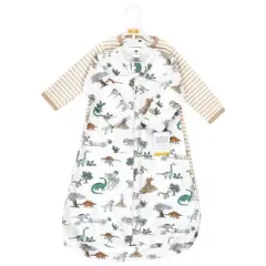 Hudson Baby Cotton Long-Sleeve Wearable Sleeping Bag, Sack, Blanket, Boy Dino World Long Sleeve