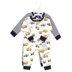 Hudson Baby Infant Boy Cotton Sleep and Play, Construction Trucks