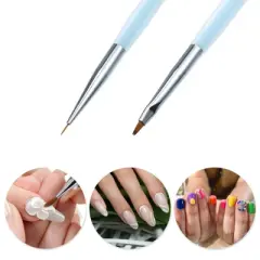 Unique Bargains Acrylic Nylon Gel Polish Dotting Painting Nail Art Liner Brushes Blue 1 Pc