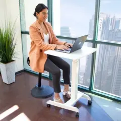 Mount-It! Ergonomic Sit Stand Stool, Leaning Chair for Standing Desk, Height Adjustable Up to 34. 6"