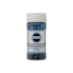Mystic Sprinkles The Big Game - Blue, Silver & Black Nonpareil Mix 3.8oz