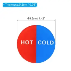Unique Bargains Acrylic Self-Adhesive Decor Round Shape Hot/Cold Water Label