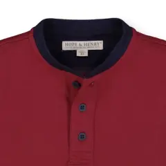 Hope & Henry Boys' Organic Cotton Short Sleeve Henley Tee, Kids