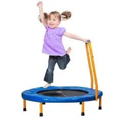 New Bounce 36" Foldable Mini Trampoline with Handlebar - Max of 150 Lbs