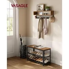 VASAGLE Coat Rack Shoe Bench Set - Multifunctional Hall Tree with Bench
