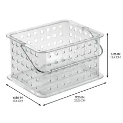 InterDesign Plastic Basket with Handle Zia Collection