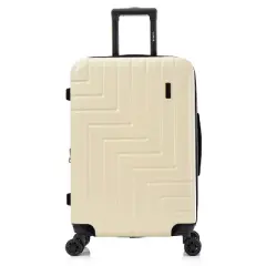 DUKAP Zahav Lightweight Hardside Medium Checked Spinner Suitcase - Sand