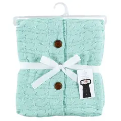 Hudson Baby Unisex Baby Faux Shearling Knitted Baby Lounge Stroller Wrap Sack, Mint, One Size