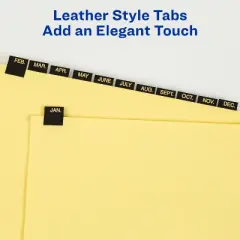 Avery Jan-Dec Dividers for 3 Ring Binders, 12 Tabs per Set, Pre-Printed Black Leather Tabs (3 Sets of 26180)