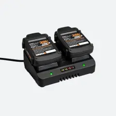 Worx WA3770 18V/20V Li-ion Dual Port Charger (2A), 2 hr. (2-2.0Ah batteries)