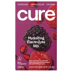 Cure Hydration Electrolyte Vegan Drink Mix Powder - Berry Pomegranate - 2.3oz/8pk