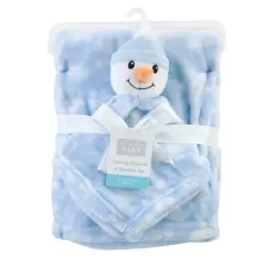 Hudson Baby Infant Plush Blanket with Security Blanket, Snowman, One Size