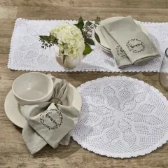 Park Designs Kadia Crochet Lace Table Runner 13" X 36"