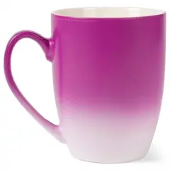 Elanze Designs But First Coffee Two Toned Ombre Matte 10 ounce New Bone China Coffee Tea Cup Mug, Pink and White