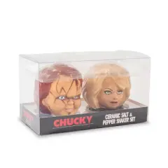 Silver Buffalo Child's Play Chucky and Tiffany Ceramic Salt and Pepper Shaker Set