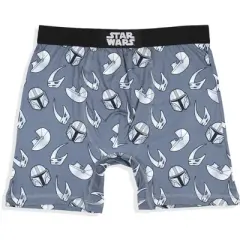 Star Wars Mens' The Mandalorian 2 Pack Boxers Underwear Boxer Briefs Grey