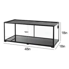 REPTIZOO Reptile Glass Tank - 48 x 18 x 18 Inches Knock Down Full View Natural Terrarium