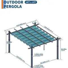 GustoWave Patio 10x13 Ft Outdoor Pergola Gazebo for Backyard Garden Porch
