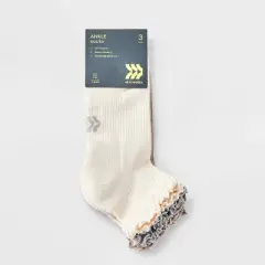 Women's Cushioned Ruffle 3pk Athletic Ankle Socks - All In Motion&trade; 4-10
